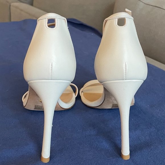 Stuart Weizman Nudistsong Strap Sandal (Size 7 - White - Leather) - Picture 3 of 9